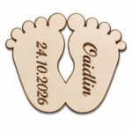 Marturie botez, Personalizata, Model Picioruse, Lemn, 6x5 cm, MB016