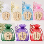 Marturie botez, Personalizata, Model Picioruse, Lemn, 6x5 cm, MB016 - imagine 2