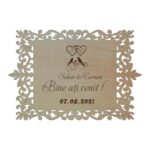 Pancarta Bine Ati Venit, Personalizata, Nunta, Lemn Natur, 40x27cm, PNBV002