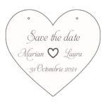 Pancarta Save The Date, Nunta, Alb, 30x28cm, PNSD001