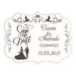 Pancarta Save The Date, Nunta, Alb, 50x40cm, PNSD002