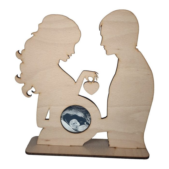 Rama Foto Ecografie, Gravida, Lemn, 24x25cm, RFG011 - imagine 1