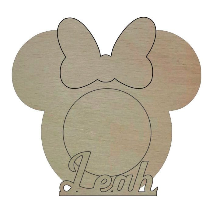 Rama Foto, Personalizata, Mot, Blank, Lemn, Minnie, RMF017 - imagine 1