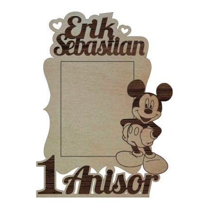 Rama Foto, Personalizata, Mot, Lemn, Mickey, RMF024