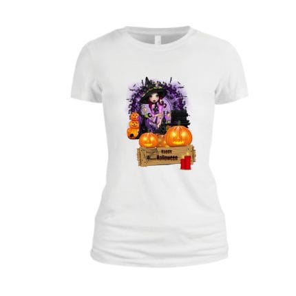 Tricou De Halloween, Model THC8, Alb