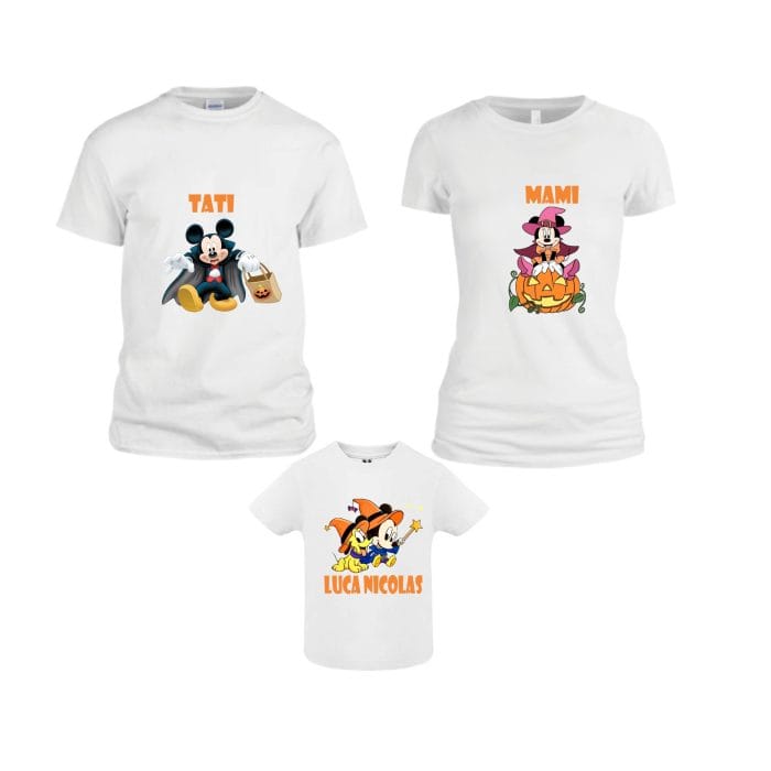 Set 3 Tricouri pentru Halloween, model THC9, alb - imagine 1