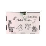 Cutie de bani pentru botez, Safari, Lemn, 30x20x20 cm, Alb - imagine 2