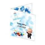 Invitatie botez, Baby Boss, 16x15 cm, Carton, Model IC19