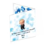Invitatie botez, Baby Boss, 16x15 cm, Carton, Model IC19 - imagine 3