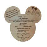 Invitatie botez, Mickey Mouse , Lemn, 12x11.5cm, Model ILB005