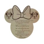 Invitatie botez, Minnie Mouse , Lemn, 12x11.5cm, Model ILB006