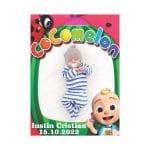 Marturie botez, Baby Johny, 10x7.5 cm, Rosu