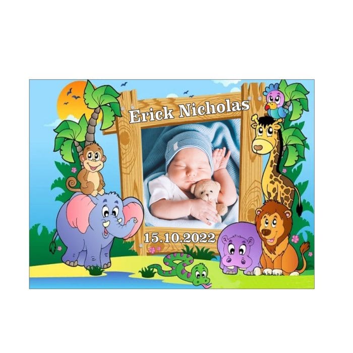 Marturie botez, Safari, 10x7.5 cm, Albastru - imagine 1