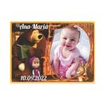 Marturie botez, Masha si Ursul, 10x7.5 cm, Roz