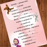 Invitatie botez, Model IC35 , Masha si Ursul, Format A5 - imagine 2