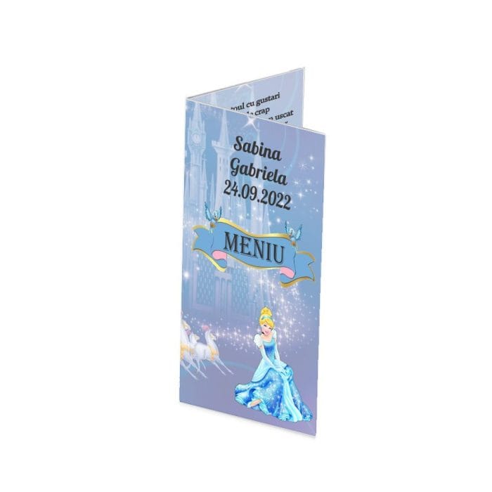 Meniu de masa, Botez, Model MB14, Cenusareasa, Carton - imagine 1