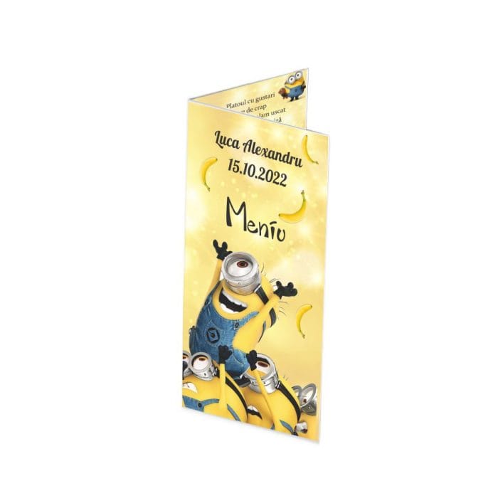 Meniu de masa, Botez, Model MB18, Minioni, Carton - imagine 1