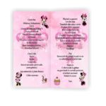 Meniu de masa, Botez, Model MB12, Minnie Mouse, Carton - imagine 2
