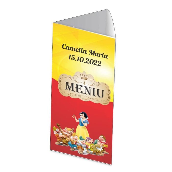 Meniu de masa, Botez, Model MB22, Alba ca zapada, Carton - imagine 1