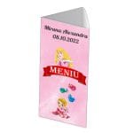 Meniu de masa, Botez, Model MB24, Frumoasa Adormita, Carton