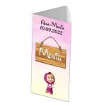 Meniu de masa, Botez, Model MB35, Masha si Ursul, Carton