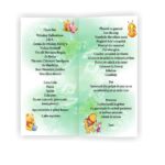 Meniu de masa, Botez, Model MB8, Winnie the Pooh, Carton - imagine 2