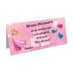 Plic bani Botez, Frumoasa Adormita, Model PB34, Carton, Alb.