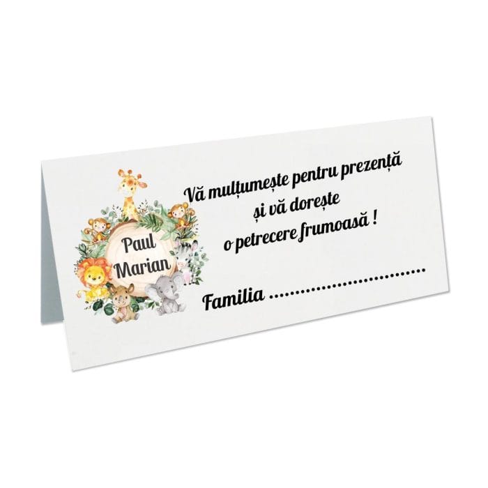 Plic bani Botez, Safari, Model PB37, Carton, Alb. - imagine 1