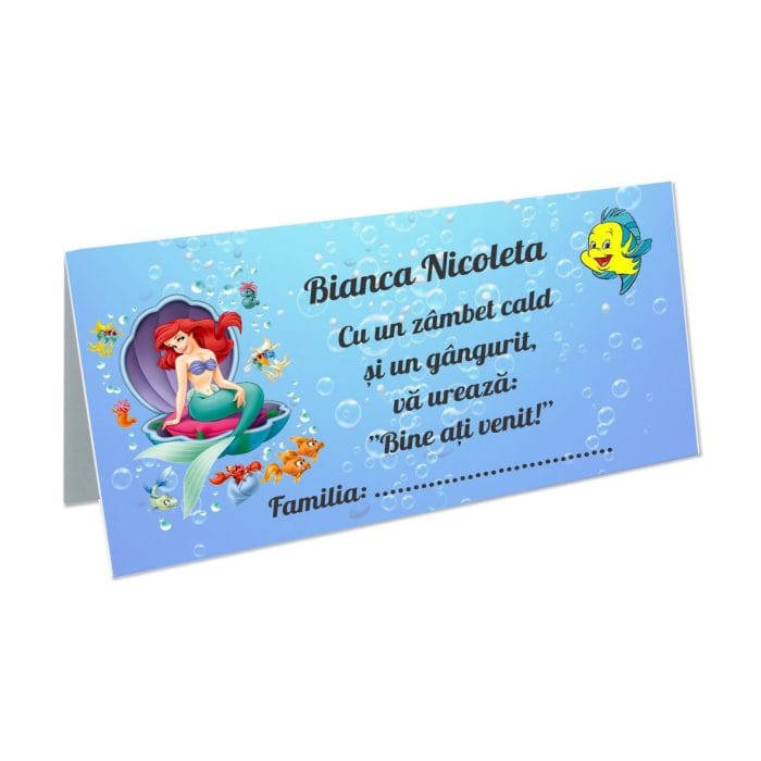 Plic bani Botez, Mica Sirena, Model PB35, Carton, Alb. - imagine 1