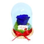 Trandafir Criogenat in Cupola, Albastru , Licheni, La Multi Ani, 16x12cm, AF005 - imagine 2