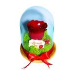 Trandafir Criogenat, Mesaj La Multi Ani, 16x12cm, AF006 - imagine 2