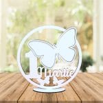 Baza Licheni, Fluture, 1 Martie, Lemn, Alb, 20cm, BL017 - imagine 4