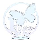 Baza Licheni, Fluture, 1 Martie, Lemn, Alb, 20cm, BL017 - imagine 2