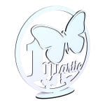 Baza Licheni, Fluture, 1 Martie, Lemn, Alb, 20cm, BL017