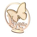 Baza Licheni, Fluture, 1 Martie, Lemn Natur, 20cm, BL018 - imagine 4