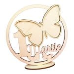 Baza Licheni, Fluture, 1 Martie, Lemn Natur, 20cm, BL018 - imagine 2