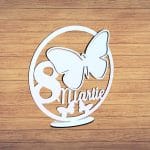 Baza Licheni, Fluture, 8 Martie, Lemn, Alb, 20cm, BL019 - imagine 4