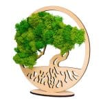 Tablou Bonsaiul Vietii, Licheni Naturali Stabilizati, Cu Suport, Verde, DL003