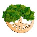 Tablou Copacul Vietii, Licheni Naturali Stabilizati, Verde, DL006 - imagine 3
