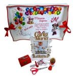 Set Mot Personalizat, Minnie Mouse, 6 Piese, Lemn, 30x20cm, SMD002