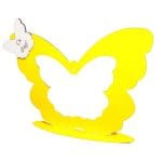 Suport  Glob Floral tip Fluture, Blank, Lemn, Galben, 33x25cm, SPG001