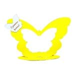 Suport  Glob Floral tip Fluture, Blank, Lemn, Galben, 33x25cm, SPG003