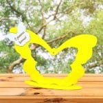 Suport  Glob Floral tip Fluture, Blank, Lemn, Galben, 33x25cm, SPG003 - imagine 4