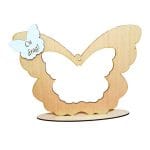 Suport  Glob Floral tip Fluture, Blank, Lemn Natur, 33x25cm, SPG004