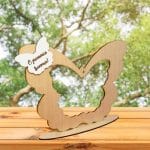 Suport  Glob Floral tip Fluture, Blank, Lemn Natur, 33x25cm, SPG006 - imagine 2