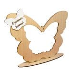 Suport  Glob Floral tip Fluture, Blank, Lemn Natur, 33x25cm, SPG006 - imagine 5