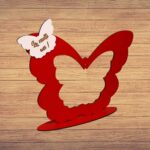 Suport Glob Floral Blank, Fluture, Rosu, 33x25cm, SPG014 - imagine 3