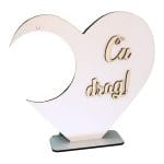 Suport  Glob Floral tip Inima, Blank, Lemn, Alb, SPG017