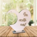 Suport Glob Floral tip Inima, Blank, Lemn, Alb, SPG018 - imagine 3