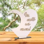 Suport  Glob Floral tip Inima, Blank, Lemn, Alb, SPG019 - imagine 2